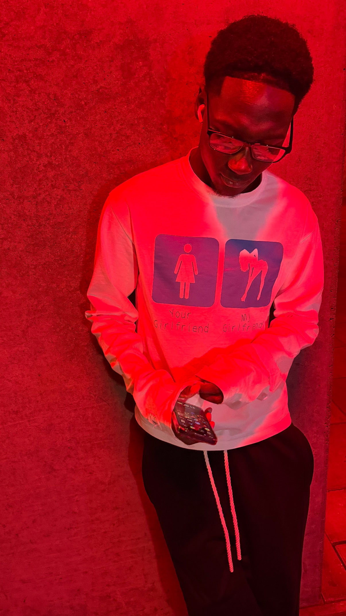 Delune - Your Girlfriend / My Girlfriend Longsleeve White