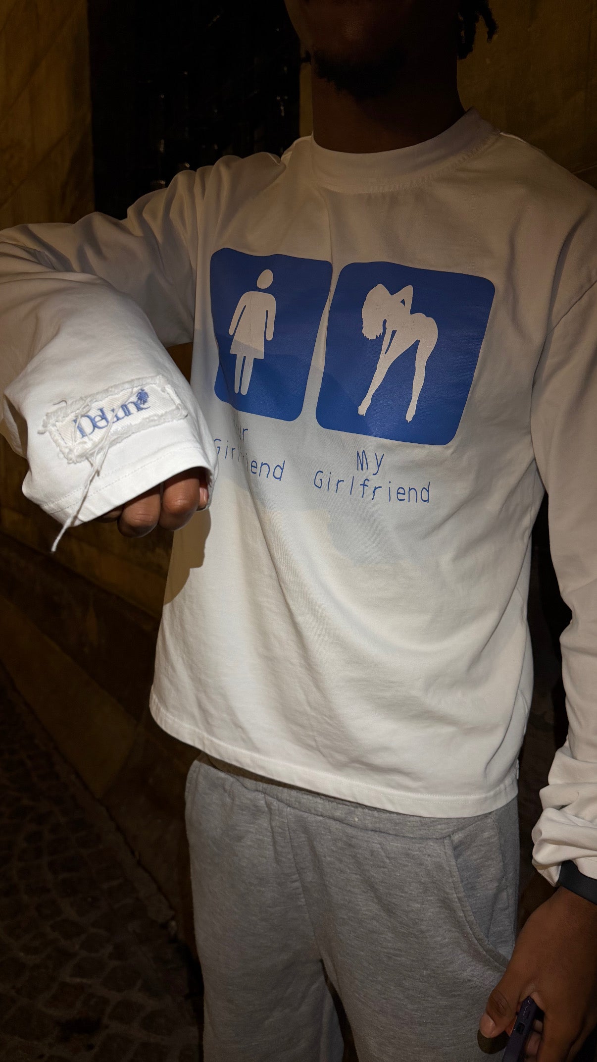 Delune - Your Girlfriend / My Girlfriend Longsleeve White