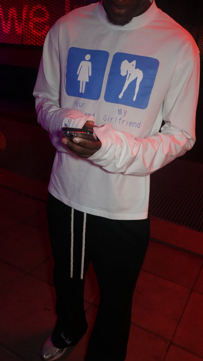 Delune - Your Girlfriend / My Girlfriend Longsleeve White